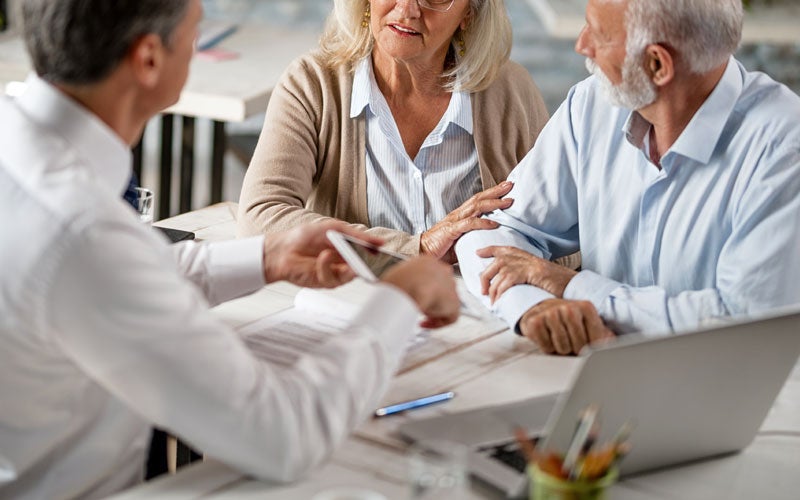 Family discussing probate and estate matters